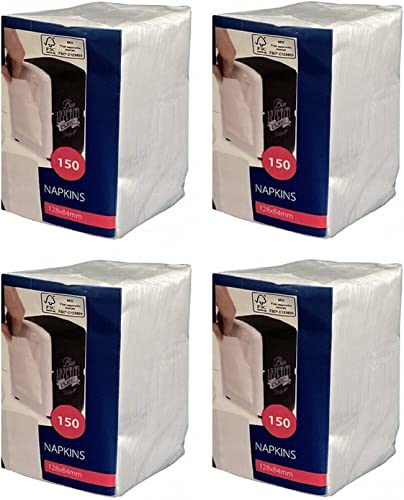 Serviettes en cellulose pliage en 8 compact blanc 12x8,5 cm lot de 4