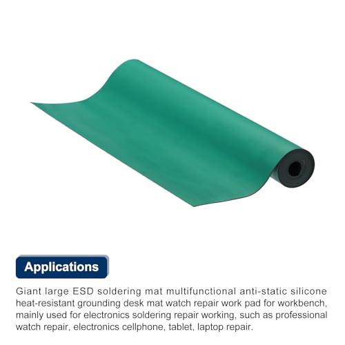 Image of MECCANIXITY 35 inch x 30 inch Extra Large ESD Silicone Soldering Mat High Temperature Anti Static Workbench Grounding Desk Pad for Electronics Repair, 0.08 inch