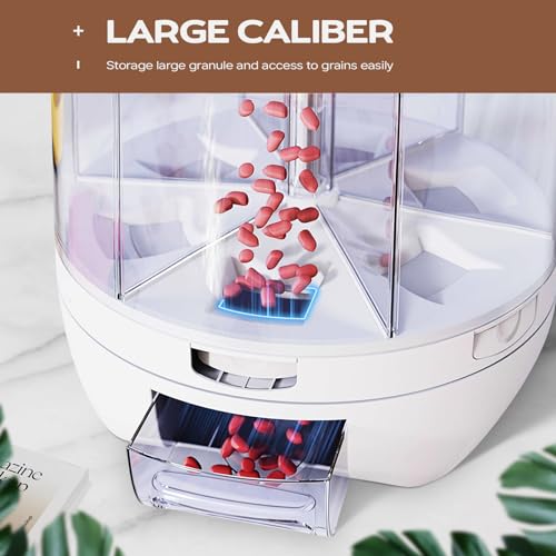 Grain Dispenser, 360° Rotating Grain Storage, 6 Grid Food Dispenser by Slow Slog - Image 4