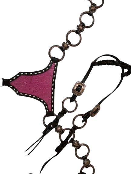 Rhistones Tack Sets, Crystats - Dressage Bridle-English Bridle - Western Horse Bridle - Equestrian Tack-Horse Accessories(Pink)