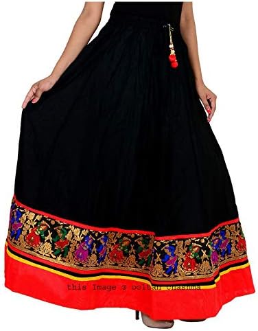 Ooltah Chashma Women's Long Skirt - SKRT-128_Black_Free Size