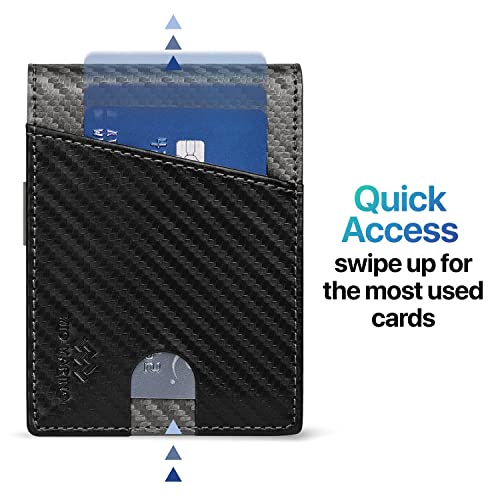 Mio Marino Slim Wallet for Men – Front Pocket Bifold Wallet – Advanced RFID Blocking/Fraud Protection – ID Window & Money Clip - Carbon Black/Gray - One Size4