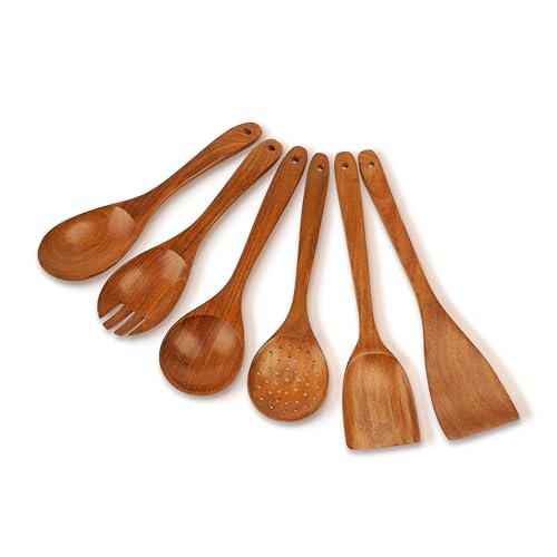 Premium Roosewood Cooking Spoon Set - Non-Stick Utensils for Kitchen, Heat-Resistant & Durable Cooking Spoon - Ideal for Stirring, Serving, and Mixing - Eco-Friendly & Stylish Design