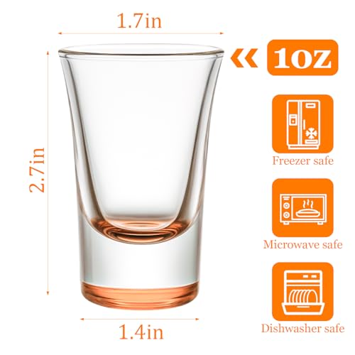 Image of Ruckae 12 Pack 1 OZ Shot Glasses Set with Heavy Base Gradient Colorful Shot Glasses Bulk for Vodka Tequila Whiskey Liquor