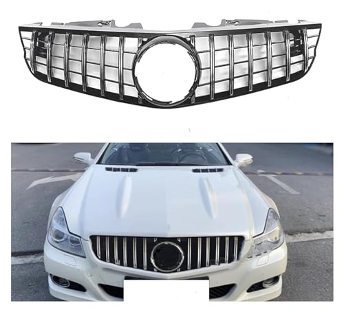 Calandre avant centrale en argent pour Benz Classe SL R230 2009-2012