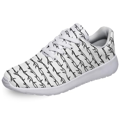 Women Men Walking Shoe Personalited 3D Print Running Shoes Athletic Tennis Sneakers White Size 12