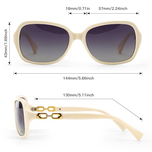 Image of SIPHEW Women's Polarized Sunglasses w UV400 Protection,Classic Sun Glasses | Vintage Sunnies,Wraparound Shade,Lightweight & Comfortable,Big Sunnies eyewear,Driving,Outdoors