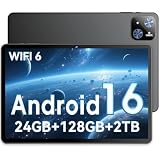 10.1 Inch Android 16 Tablet, 26GB RAM (6+20GB) 128GB ROM (2TB Expandable), Octa-Core Processor, 1280x800 HD IPS Touchscreen, 6000mAh Battery, Wi-Fi 6, BT 5.4, GPS, Gemini AI