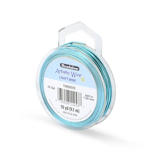 Image of Artistic Wire, 18 Gauge Tarnish Resistant Colored Copper Craft Wire, Turquoise, 10 yd
