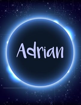 Paperback Adrian: 110 Pages 8.5x11 Inches Personalized Light Black Hole Space Journal Name Lettering, Journal Composition Notebook for All Book