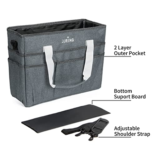 Jjring Craft Organizer Tote Bag, Large Art Storage Caddy With Multiple Pockets, Gray Sewing Bag For Art, Craft, Scrapbooking, School, Medical, And Office Supplies Storage #TOP2