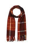 Schal s.Oliver Damen Karierter Schal mit Fransen brown check 1