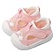MASOCIO Baby Sandalen Mädchen Sommer Lauflernsandalen Lauflern Schuhe 8 9 10 Babyschuhe Kleinkind Kinder Shoes Sommerschuhe Sandals 1 Jahr Draußen Outdoor ab 6-12 Monate Größe 18 Rosa