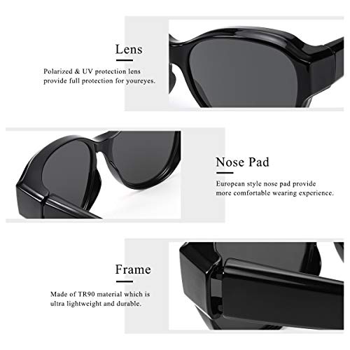 Oversized Fit Over Sunglasses Over Glasses for Women and Men with Polarized 100% UV Protection4