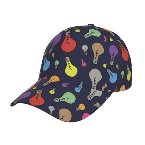 Sun Cap Bombilla De Colores Adjustable Baseball Hat Fresco Sombrero De ala Curva para Exterior Cuatro Estaciones Actividad