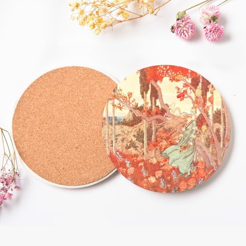 Sous-verres ronds en céramique anti-tache et anti-rayure lot
