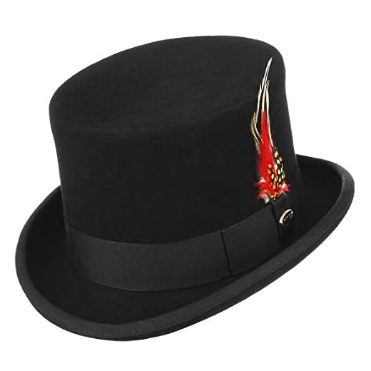 GEMVIE Sombrero de Copa Hombre Mujer Difraz Mágico Caballero Sombrero con Pluma Copa Alta Negro Circunferencia /60-62cm
