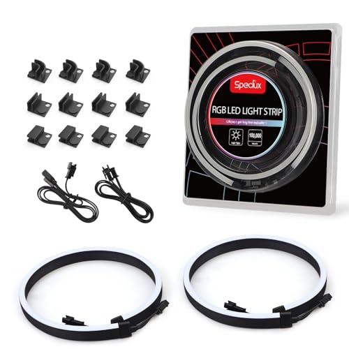 NEON RGB PC LED Strip, RGB Strip for 12V 4-Pin RGB LED Headers, Compatible with Aura SYNC, Gigabyte RGB Fusion, Mystic Light Sync, ASROCK Aura RGB Motherboard, with 12pcs Strong Magnetic Brackets