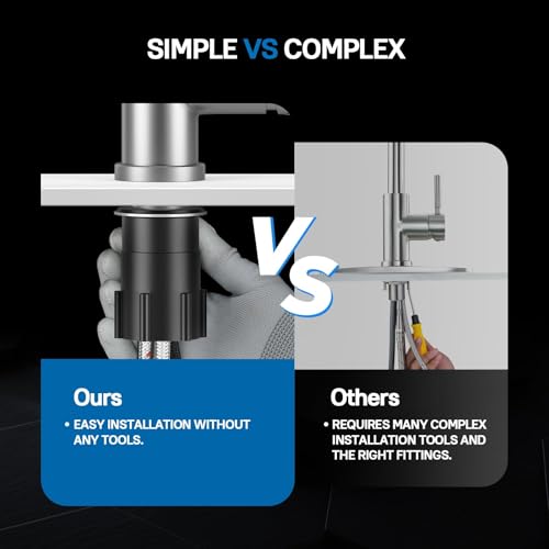 image for WEWE Single Handle High Arc Brushed Nickel Pull Out Kitchen Faucet,Sin