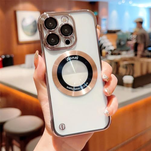 Coque iPhone 14 Pro Max magnétique ultra mince en PC dur de qualité premium rose