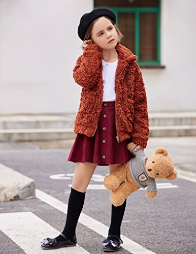 Flypigs Corduroy Short Skirt Girl Button Up Winter Flare A-Line Skater Cord Short Casual Skirts Size 9-10 #TOP3