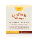 Leather Honey Leather Care Wipe Kit: Clean & Restore On-The-Go. Use for Leather Couches, Car Seats, Purses, Shoes & Bags. Safe for Any Color. Non-Toxic & Ready-to-Use. 5 Cleaner & 5 Conditioner Wipes