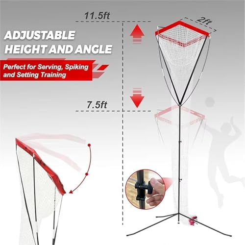 Filet d'entrainement de volleyball avec angle ajustable et structure portable interieure - 3