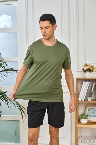 5 Pack Mens Short Sleeve Shirts Quick Dry Moisture Wicking Athletic Running Gym Workout Casual Basic Tee Shirt4