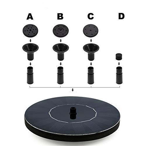 QULONG Zonnefontein pomp, 1.4w Cirkel Tuin Waterfontein Vrijstaande Vogelbad Pomp met 3 Nozzle voor Water Drijvende Vijver Patio Decor Pool Outdoor - Image 7