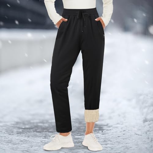 Pantaloni fuzzy da donna a vita alta in pile spesso, pantaloni invernali caldi e pelosi in pile da notte, Viola, 4XL