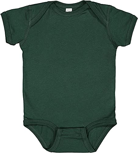 Rabbit Skins Baby Soft Fine Jersey Short Sleeve Bodysuit (4424) Forest, 6M