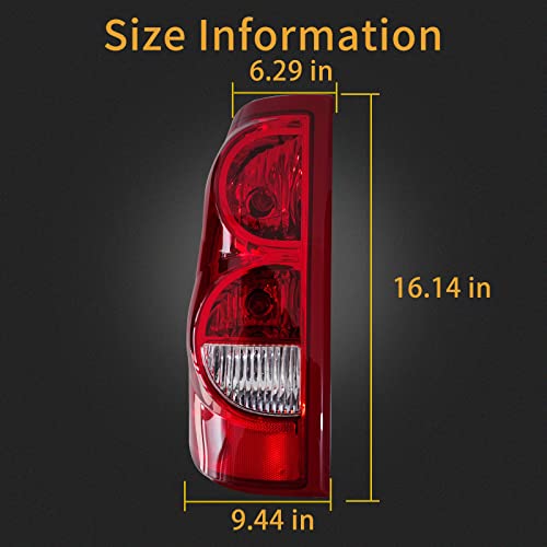 Mikafex Driver And Passenger Side Tail Light Assembly Compatible With 2003-2006 Chevy Silverado 1500 2500 3500 Rear Taillight Tail Lamp Brake Lamp With Bulb Inside #TOP5