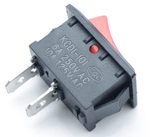 Image of FEDUS (10psc) Small Mini Boat On /Off Rocker Switch Snap-in 2-Pin Red Plastic Button