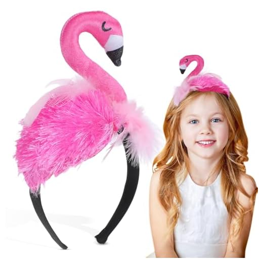 PRETYZOOM Hawaii Flamingo Headband Creative Flamingo Headdress for Hawaii Carnival Tropical Party Hair Accessory