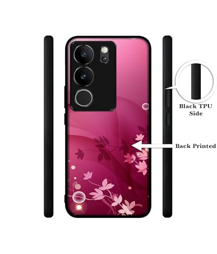 Image of Pink Abstract Design Premium 2D Printed Metal Back Case Cover for Vivo V29 5G / V29 Pro 5G