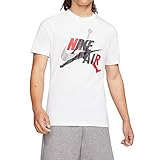 Nike Herren M J JM Classics SS Crew T-Shirt, White/Gym red, L