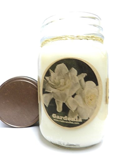 Gardenia 16Oz All Natural Country Jar Soy Candle - Apx Burn Time 144 Hours- Clean Burning #TOP1