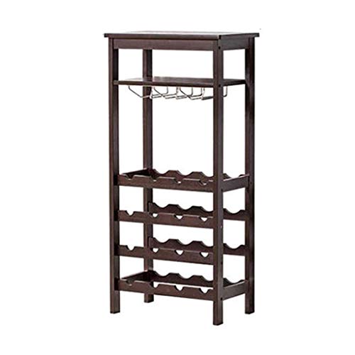 Soporte para botellas de vino de bambú 4 niveles capacidad 16 botellas