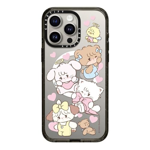 CASETiFY �C���p�N�g iPhone 15 Pro Max �P�[�X [MIL�K�i���� (4x MIL-STD-810G)/2.5m����̗����������N���A/MagSafe �ɑΉ�] - mikko characters - �u���b�N