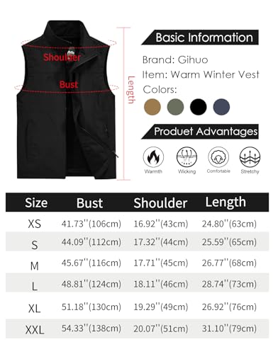 Gihuo Men'S Fishing Vest Utility Vest Casual Outdoor Quick Dry Safari Travel Golf Vest Work Vest thumb #6