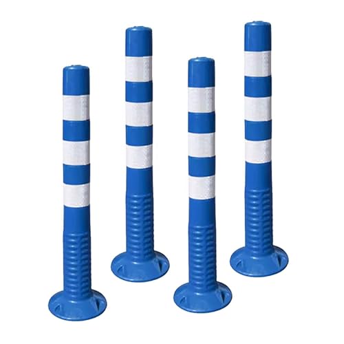 Bornes de sécurité routière Haute visibilité Lot de 4 poteaux pour allée et parking