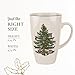 Spode Christmas Tree Latte Mug - 22 Oz Holiday Coffee Cup for Tea, Hot Cocoa, & More - Classic Green Banded Christmas Tree Design - Dishwasher & Microwave Safe Fine Stoneware Mug