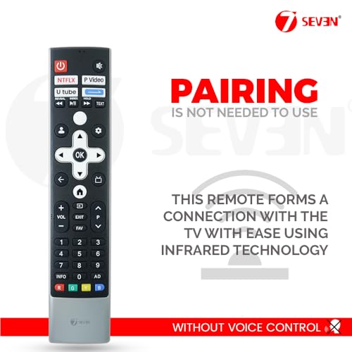 Image of 7SEVEN Remote Control Compatible with Croma Google TV LED UHD 4K Smart TVs - Ensure Key-by-Key Match with Original Remote for Perfect Compatibility - No Voice Command, Plug & Play Functionality