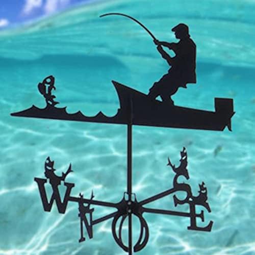 Vintage Wind Vanes for Roofs, Garden Metal Weather Vane Animal Courtyard Ornament Weathervanes Indicator Kit for Home, Garden Sheds, Fence Posts, Pergola,Fishing