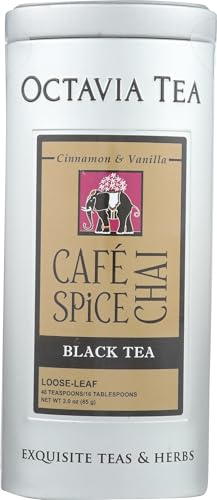 Octavia Tea Cafe Spiced Chai Black Tea, Loose Tea, 3 Ounce Tin