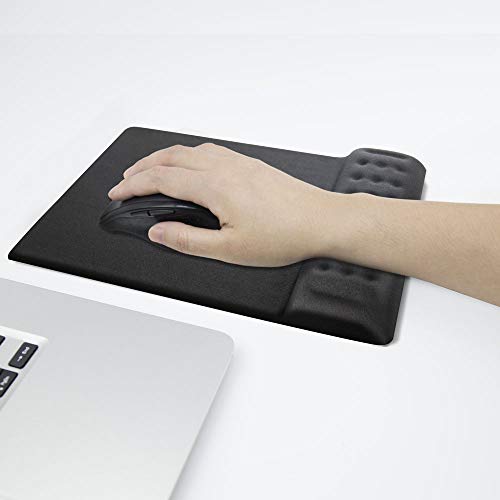 Ergonomic Padded Mouse Pad With Wrist Rest Memory Foam Soft Comfortable Wrist Rest Support Cushion For Office, Computer, Laptop, Mac Typing And Wrist Pain Relief And Repair (Mouse Pad, Black) #TOP4