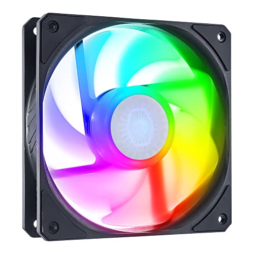 Cooler Master SickleFlow 120 ARGB Reverse Edition, 120mm Fan Square Frame Fan with Customizable LEDS