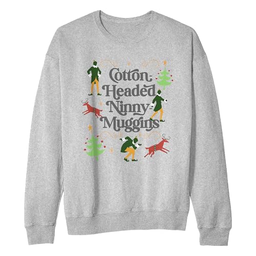 Elf Cotton Headed Ninny Muggins Collage Adult and Kids Sized Crewneck Sweater2