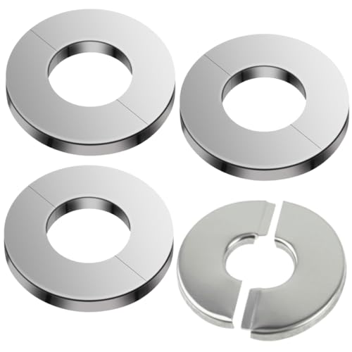 4 Stück Rosetten Abdeckung aus Edelstahl, Rohrmanschetten Abdeckrosette mit Selbstklebend, Ohne Bohren, Heizungsrohr Rosette Grundplatte für WasserhäHne, Rohre - 60MM