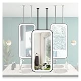 ZYGPH Badezimmerspiegel mit LED-Licht, schwebender quadratischer Kosmetikspiegel für das...